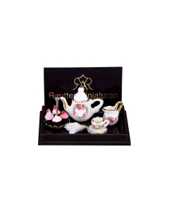 Tea Service with Cakes in Rose Design