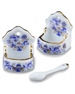 RP16665 - Two Blue and Gold Porcelain Salt Cellars