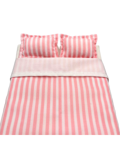 Peachy Pink Striped Double Bedding 