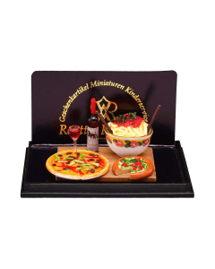 Pizza Board with Wine and Pasta