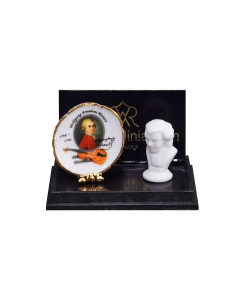 Mozart Bust with Decorative Plate