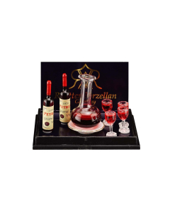 Wine Decanter with 4 Wine Glasses and 2 Bottles of Wine