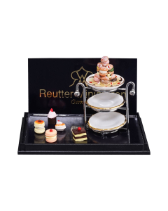 Metal Cake Stand with Macarons and Sweets