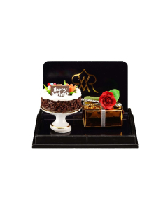 Birthday Cake on Stand with Present