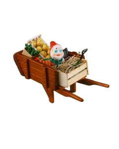 Wheelbarrow with Gnome and Produce