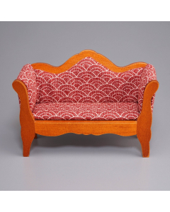 Biedermeier Burgundy Sofa