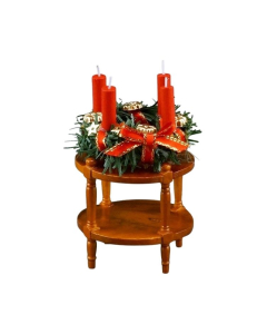 Round Side Table with Advent Wreath
