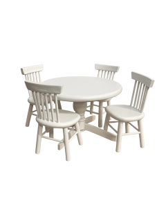 White Round Table with Chairs
