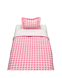 French Pink Checkered Single Bedding 