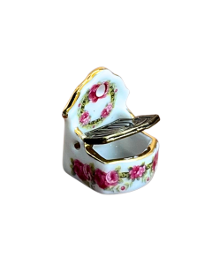 Floral Salt Bowl with Metal Lid