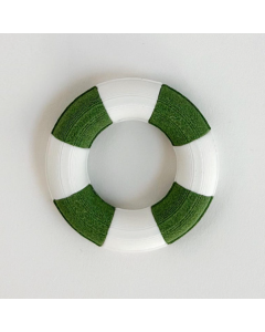 Miniature Green and White Stiped Pool Float/Ring