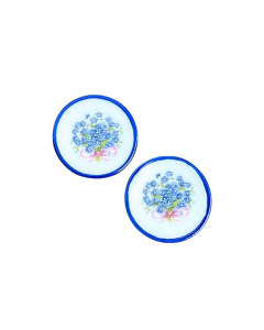 Forget Me Not' Mini Plates with Blue Trim