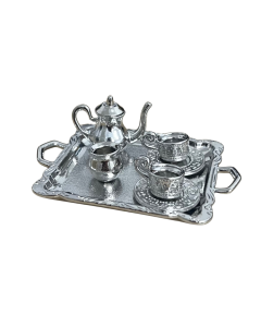 Silver Tea Set with Cups