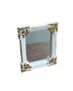 White Mirror with Gold Detail 