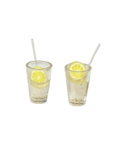 Lemonade Glass with Straws (Pk2)