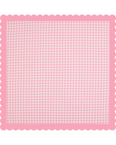 French Pink Checkered Fabric Square (30x30cm)