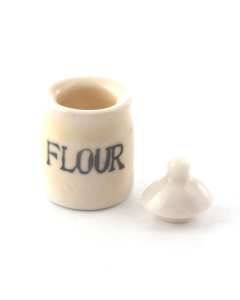 D2207 White Glazed Flour Crock