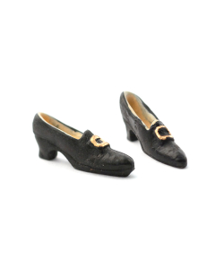 E4966 - Black Buckled Shoes