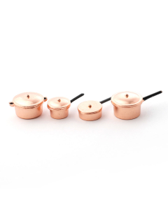 E5589 - 'Copper' Saucepans & Casserole, 8 pcs