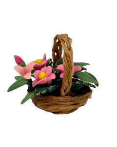Pink Flowers In Basket