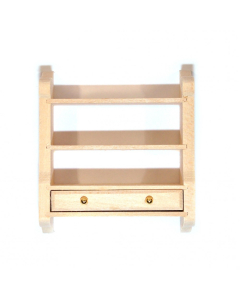 BA015 - Barewood Shelf Unit with Drawer