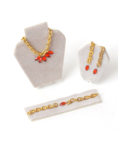 D1261 - 1:12 Scale Ruby Jewellery Set