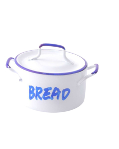 White Enamel Bread Bin