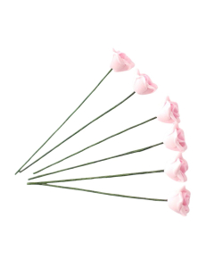 Single Pink Roses- Pack of 6