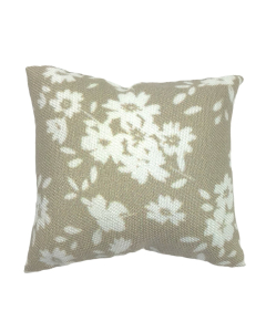 Beige and White Floral Cushion