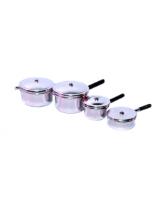 D4009 - Set of Chrome Saucepans
