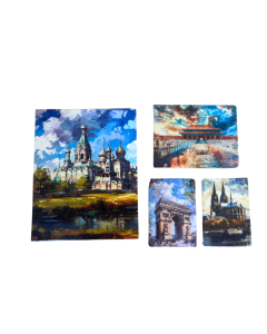 Collage Paintings of Famous Landmarks