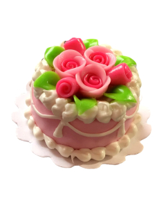 Pink Cake with Roses