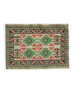 Green Turkish Carpet, 5 x 7cm