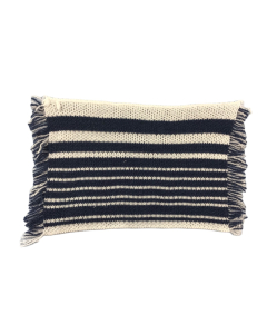 Denim and Cream Striped Rug (Discontinued)
