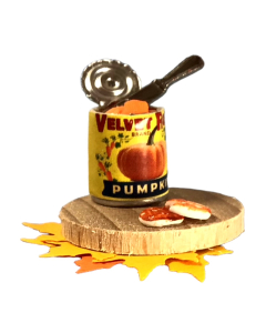 Pumpkin Tin On Wooden Board