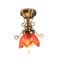 Lily Ceiling Light Red Shade - Wired 