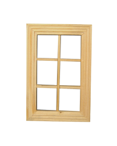 6 Pane Window Unpainted