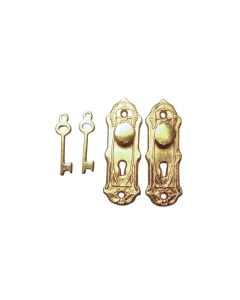 Brass Traditional Knob/Plate/Key set