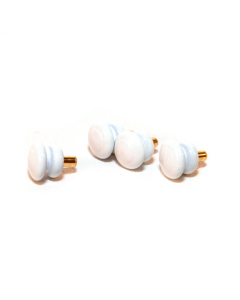 DIY718 - White Metal 4mm knobs (pk4)