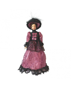 DP449 - Woman in Purple Dress with Hat