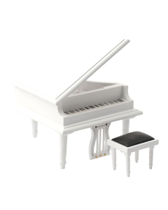 Classical White Grand Piano & Stool
