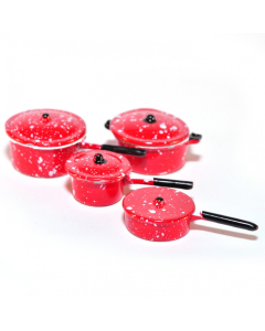 E4533 - Red Saucepan Set, 7 pcs