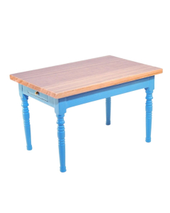 Blue Kitchen Table with 'pine' Top