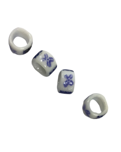 Blue and White China Napkin Rings