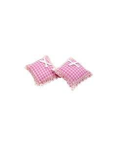 Pink Gingham Cushions, Pack of 2