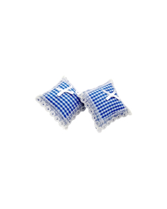 Blue Gingham Cushions, Pack of 2