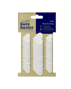 Kraft Mini Bunting - White Hearts - Bare Basics