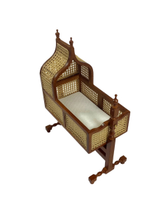 Luxury Jacobean Cane Cot In Walnut