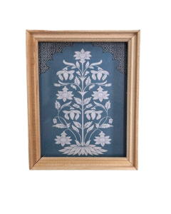 Picture of Vintage Flowers with Blue Trim Border