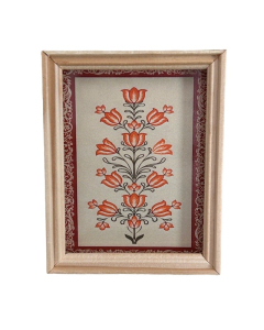Picture of Vintage Red and Orange Flowers with Trim Border